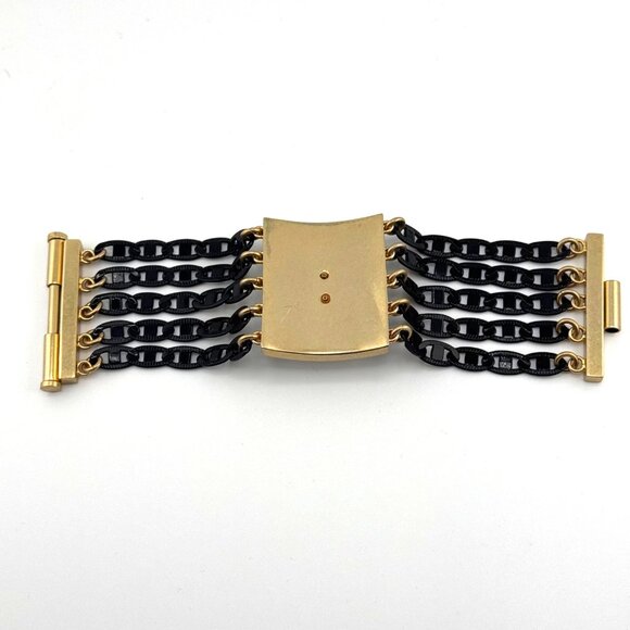 Rare Vintage Juicy Couture Black & Gold Bracelet with Pull Pin Closure - Picture 9 of 16